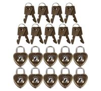 PERSELOSO Lot de 10 Mini Cadenas en Fer Forme de Cœur avec Clé, Robustes et Polyvalents pour Protéger Journaux Intimes et Tiroirs Lors Déplacements