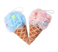 PERSELOSO Lot de 2 Boules Glace, Accessoires de Bain Doux Peau, Mousse Riche, Design Mignon, Matériau Pe, pour Garçon et Filles et Salle de Bain