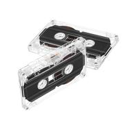 PERSELOSO Lot de 2 Cassettes Audio Vierges de 30 en Plastique, Style Vintage Rétro, pour Enregistrement Facile de Voix Étiquettes à Écrire, pour Fêtes et DIY