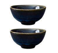 PERSELOSO Lot de 2 Tasses à Saké en Céramique Japonaise Bleue, Grand Format, Coupes à Saké Multifonctions, Tasses à Thé Robustes et Faciles à Nettoyer pour Usage Quotidien et Cérémonies