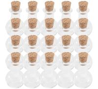 PERSELOSO Lot de 20 Petites Bouteilles en Verre avec Bouchon en Liège, Bien Polies et Délicates, pour Décoration ou DIY