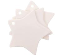 PERSELOSO Lot de 3 Pendentifs en Céramique Soi-Même Étoiles Blanches Décoration DIY Multifonctionnelle Suspendre Intérieure Accessoires Créatifs pour Peinture et Bricolage