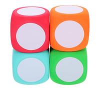 PERSELOSO Lot de 4 Dés Effaçables à Sec en Mousse Eva 6cm pour Jeux Mathématiques, Cubes Légers et Réinscriptibles, pour L'apprentissage en Famille Formation Professionnelle
