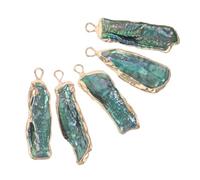 PERSELOSO Lot de 5 Breloques en Perles Baroques Naturelles D’Eau Douce Pendentifs Irréguliers Couleur Vert Paon Accessoires DIY pour Bracelets Colliers et Création de Bijoux Artisanaux