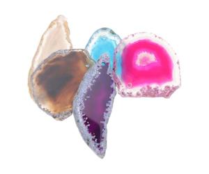 PERSELOSO Lot de 5 Pendentifs en Agate Percée pour Bijoux Soi-même, Matériau Agate Naturel, Forme Aléatoire, Décoratif et Élégant, pour Porte-clés et Fêtes