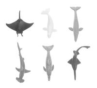 PERSELOSO Lot de 6 Figurines de Vie Marine Réalistes en Plastique, Modèle Statique D’Animaux Océaniques Miniatures Figurines de Dauphin, Poisson Marteau et Requin-Baleine, Jouets Éducatifs