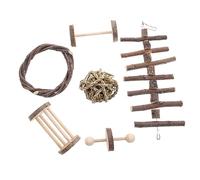 PERSELOSO Lot de 6 Jouets à Mâcher Naturels pour Hamster Cochon d'Inde et Lapin Accessoires d'exercice Friandises pour Petits Animaux Conception Multifonctionnelle Amusants et Utiles