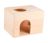 PERSELOSO Maison en Bois pour Cochon D’Inde Et Écureuils, Mangeoire Multifonctionnelle, Bois Naturel Solide, Taille Rectangulaire, Refuge pour Petits Animaux, Habitat pour Rongeurs