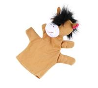 PERSELOSO Marionnette à Main Animal en Peluche Marron 20 Cm Confortable à Utiliser Coton PP, pour Raconter des Histoires et Développer L'imagination des Garçon et Filles