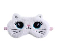 PERSELOSO Masque De Sommeil Peluche Garçon Et Filles Chat Blanc, Cache-œil Doux Et Léger, Bandeau Élastique Confort, Sommeil, Sieste, Voyage, Masque Occultant Pour Garçon Et Filles