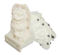 PERSELOSO Moule à Décor de Petit Lion en Plastique Blanc pour Statue de Jardin, Moulage Polyvalent, Style Asiatique Traditionnel, pour Maisons et Étagères, 1 Paire Couleur Couleur Aléatoire