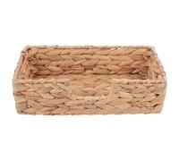 PERSELOSO Panier de Rangement Tressé en Herbe D’eau Naturelle Rectangulaire 24x13x7 Cm Panier à Mouchoirs Décoratif Multifonction pour Bureau et Maison pour Serviettes et Accessoires