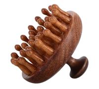 PERSELOSO Peigne Gua Sha en Bois Dents Larges pour Cheveux Bouclés, Outil de Massage du Cuir Chevelu à Embout Rond, Design Disque Solide pour Usage à Domicile Voyage