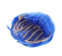 PERSELOSO Perruque Bleue Courte Pour Garçon Fille Coiffure Synthétique Avec Frange Pour Cosplay Halloween Et Fêtes Thématiques Accessoire De Costume Adorable Et Unique