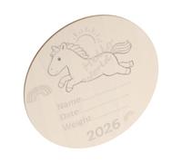PERSELOSO Plaque Commémorative en Bois Beige pour Bébé Espace Dédié pour Détails de Naissance, Accessoire Photo pour Souvenirs Familiaux et Séances Photo
