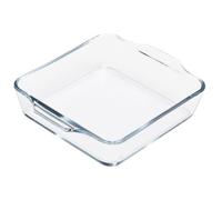 PERSELOSO Plat de Cuisson en Verre Double Poignée, Capacité 0,8l, Résistant Micro-Ondes, pour Rôtis et Légumes Grillés Lors Fête des Pères Mères
