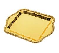 PERSELOSO Plateau de Service en Fer Plat de Service en Fer Rectangulaire Or, Porte-Bougie Multifonction Vintage Style Royal pour Photographie et Dîner aux Chandelles