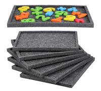 PERSELOSO Plateau de Tri pour Puzzle 1000 Pièces en Feutrine, Organisateur Multifonctionnel Empilable, Set de 6 Plateaux Pliables Gris Foncé 30 X 24 Cm, Rangement Pratique pour Casse-têtes