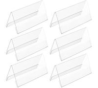 PERSELOSO Porte-numéro de Table en Acrylique 6 Pièces pour Réunion | Transparent, Design Moderne, Écrire les Noms des Invités, Usage Bureau et Anniversaires