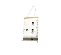 PERSELOSO Règle Hauteur Murale en Pin et Tissu Blanc Corde, Courbe de Croissance en Taille Suspendue, Décoration Chambre Garçon et Filles Sécurisée et Facile à Retirer