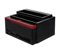 PERSELOSO Station d'accueil pour Disque Dur Dual Bay 2,5 et 3,5 USB 2.0 en Plastique, Plug and Play, Compatible IDE et Interface Série, Capacité 3tb X 2, Alimentation Ac240v DC 12v