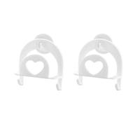 PERSELOSO Support de Rangement pour Évier avec Crochet et Éponge, 2 Pièces en Plastique Pp Blanc, Design Mural sans Clou Cuisine et Salle de Bain