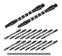 PERSELOSO Tiges Accessoires en Fléchettes Alliage 2ba D'aluminium de 20pcs Filetage Vis Standard avec Anneaux Noir Équilibre pour Jeu