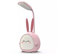 Persepolis Lampe de bureau LED portable avec veilleuse, joli lapin, lampe de lecture pliable pour chambre à coucher, chambre d'enfant, étude (lapin rose)