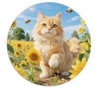 Persian Chat 1000 Pièces Puzzle Circulaire Classiques Mignon Pets Puzzles Familial Pression Réduite Cadeau Unique pour Adultes Et Enfants 1000pcs (67.5x67.5cm)