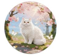 Persian Chat 1000 Pièces Puzzle Circulaire Classiques Mignon Pets Puzzles Familial Pression Réduite Cadeau Unique pour Adultes Et Enfants 1000pcs (67.5x67.5cm)