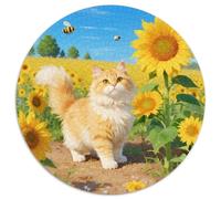 Persian Chat 1000 Pièces Puzzle Circulaire Classiques Mignon Pets Puzzles Jouets Éduchatifs Cadeau Unique pour Adultes Et Enfants 1000pcs (67.5x67.5cm)