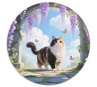 Persian Chat 1000 Pièces Puzzle Circulaire Classiques Mignon Pets Puzzles Jouets Éduchatifs Cadeau Unique pour Adultes Et Enfants 1000pcs (67.5x67.5cm)