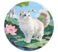 Persian Chat 1000 Pièces Puzzle Rond Classiques Mignon Pets Éduchatif Défi Jouets Cadeau Unique pour Adultes Et Enfants Persian Chat