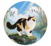 Persian Chat 1000 Pièces Puzzle Rond Classiques Mignon Pets Familial Pression Réduite Cadeau Unique pour Adultes Enfants 1000pcs (67.5x67.5cm)