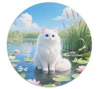 Persian Chat 1000 Pièces Puzzle Rond Classiques Mignon Pets Jeu D'Intelligence Cadeau Unique pour Adultes Enfants 1000pcs (67.5x67.5cm)