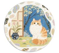 Persian Chat 1000 Pièces Puzzle Rond Classiques Mignon Pets Jouets Éduchatifs Cadeau Unique pour Adultes Enfants 1000pcs (67.5x67.5cm)