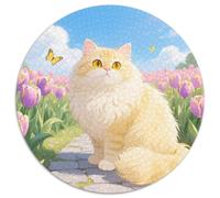 Persian Chat 1000 Pièces Puzzle Rond Classiques Mignon Pets Qualité Supérieure Cadeau Unique pour Adultes Et Enfants 1000pcs (67.5x67.5cm)