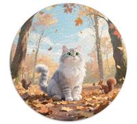 Persian Chat 1000 Pièces Puzzle Rond Jeu Mignon Pets Éduchatif Défi Jouets Cadeau Unique pour Adultes Et Enfants 1000pcs (67.5x67.5cm)