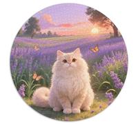 Persian Chat 1000 Pièces Puzzle Rond Jeu Mignon Pets Puzzles Jouets Éduchatifs Cadeau Unique pour Adultes Et Enfants 1000pcs (67.5x67.5cm)