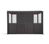 Persienne coulissante pour pergola bioclimatique ""Evora"" - 1/3 côté - 2,7 x 2,3m Graphite - Hespéride