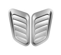 Persienne Fenêtre Garniture Lot de 2 grilles d'aération latérales de Capot universelles pour Voiture, Autocollant décoratif en Fibre de Carbone. Volets des Vitres Latérales Arrière(Silver)