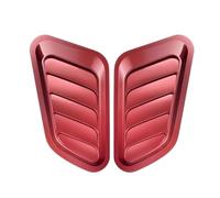 Persiennes de fenêtres latérales Lot de 2 grilles d'aération latérales de Capot universelles pour Voiture, Autocollant décoratif en Fibre de Carbone. Persiennes fenêtre(Red)