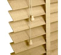 Persiennes en Bois Intérieures, Stores Venitiennes Horizontales pour Fenêtres, 91cm 124cm 132cm 147cm 168cm Stores Occultants pour Privacité pour Chambre, Patio, Cuisine, Bureau(Jaune)