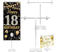 Persiiious 2 Pièces Porte Affiche, Réglable en Hauteur (24-94 cm), Stand Présentation, Affiches en Acier Inoxydable, Publicitaire Présentoir, Pour Mariages, Foires, Commerce de Détail, Menus