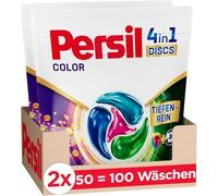 Persil Lessive 4 en 1 Color DISCS 100 lavages, avec technologie de propreté en profondeur, lessive pour linge pur et fraîcheur hygiénique pour la machine
