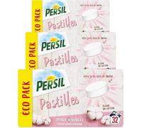 Persil Lessive en Pastilles Peaux sensibles, 96 lavages, parfum fleur de coton hypoallergénique (lot promo de 3x32)