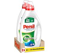 Persil Lessive liquide universelle ultra concentrée (124WL) | Élimination des taches avec technologie Deep Clean Plus, stock sans souci en 2 bouteilles peu encombrantes