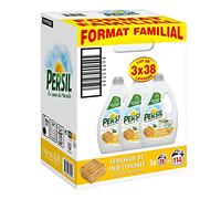 PERSIL Lessive Liquide x114, Fraîcheur de Méditerranée aux extraits de Romarin BIO, Formule douce testée dermatologiquement, Format Familial 114 lavages (Lot 3x1.9L)