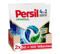 Persil Lessive universelle 4 en 1 DISCS (100 lavages), lessive universelle avec technologie de nettoyage en profondeur, lessive complète pour le linge pur et une fraîcheur hygiénique pour la machine