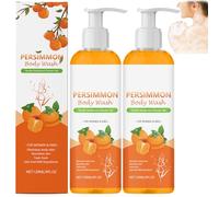 Persimmon Body Wash for Old People Smell,Persimmon Nourishing Body Wash,Deep Hydration&Refreshing,Removes Strong Odors,Natural with Fresh Scent,Deep Cleanses and Moisturizes,Silky Smooth Skin (2PCS)